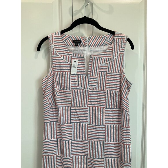 Talbots Seersucker Patchwork Dress NEW Size 2 Red White Blue - Picture 3 of 5